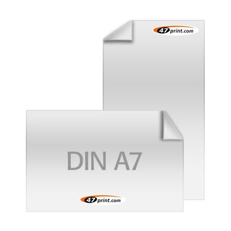 Aufkleber DIN A7 Outdoor-Haftfolie weiß mit Hochglanz-UV-Lack