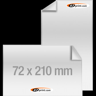 Aufkleber rechteckig 72 x 210 mm Outdoor-Haftfolie weiß mit Hochglanz-UV-Lack