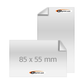 Aufkleber rechteckig 85 x 55 mm Outdoor-Haftfolie weiß mit Hochglanz-UV-Lack