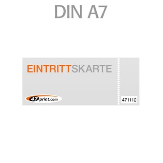 Eintrittskarte DIN A7 105 x 74 mm - 1 x nummeriert und 1 x perforiert